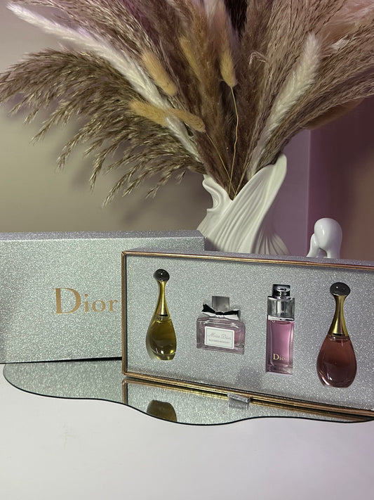 Dior Mini Perfume Gift Set 4 Piece Collection J’adore, Miss Dior & Dior Addict